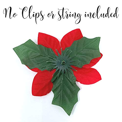 Banberry Designs Poinsettia Craft Flowers - Set Of 24 – Red Poinsettias - Christmas Decorations - Decorative Floral Accessories #TOP3