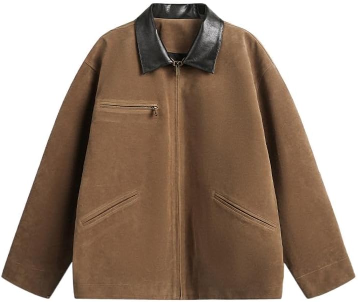 Men's Utility Jacket, American Retro Long Sleeve Daily Coats Commuter