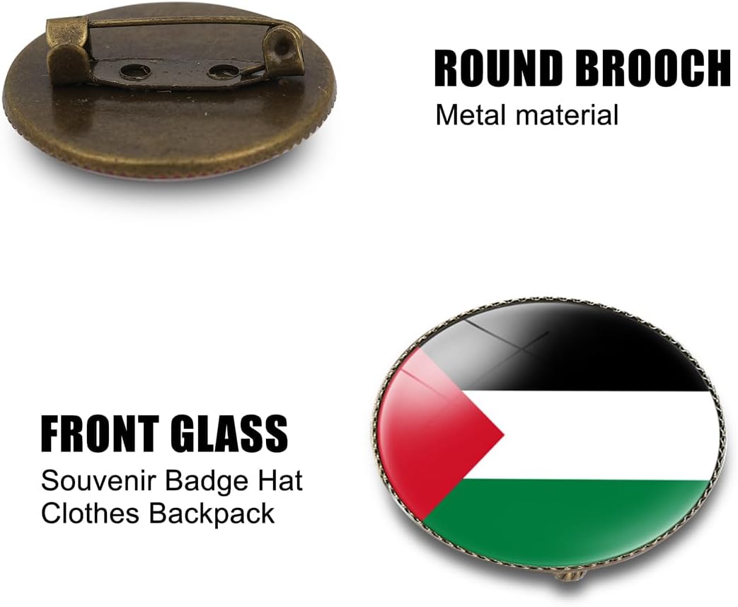 4 Pcs Palestine Flag Pin Round 1 Inch, Lapel Pins Souvenir Badge for Hat Clothes Backpack,Palestinians Flag Brooch Accessories Party Favors,Patriotic Pin Accessories for Men/Women - Image 3