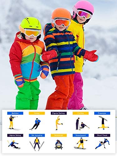 Satinior 6 Pairs Kids Winter Snow Mittens Waterproof Warm Ski Gloves Unisex Gloves For Cold Weather Children (3-6 Years) #TOP5
