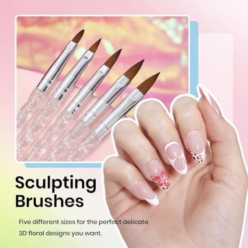 Image of Beetles 31pcs Nail Art Brushes, Dotting Tools, Nail Art Pens, Dust Brush, Striping Liner Fingernail Drawing Pens with Palette Holder Metal Handle All in One for Starter Manicure Design Set