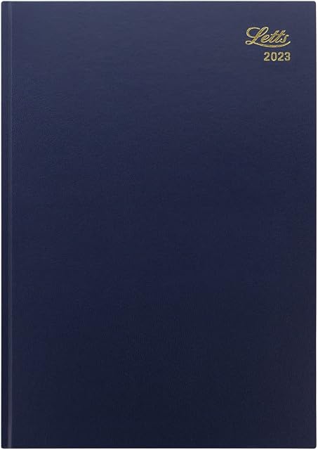 Letts of London Standard A4 week to view 2023 diary - blue (23-T31ZBL)