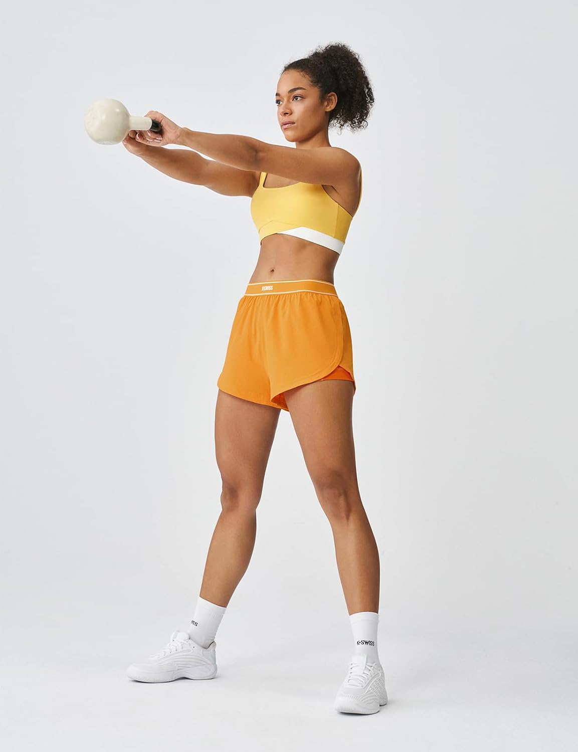 K-Swiss Women's 2 in 1 Athletic Running Shorts with Liner Pockets for Gym Workout Tennis
