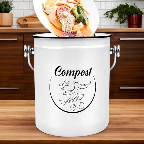 Contenedor de compost de cocina compacto de 5L con cubo sellado y protección total antiolor 6