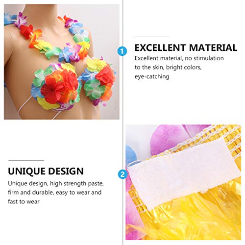 KESYOO Luau Havaiano Hula Grama Saia Kit Acessório Traje Com Flor Biquíni Havaí Havaí Havaí Havaí Ha