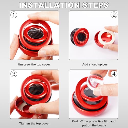 Image of Car Solar Energy Air Freshener, Solar Powered Rotating Air Purifier Aromatherapy Diffuser, Rotatable Interior Fragrance for Car Office Home Decoration, Car Accessories (Silver)