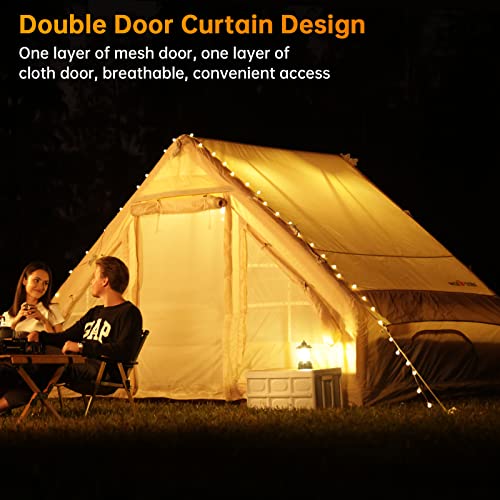 Inflatable Camping Tent with Pump, Glamping Tents, Easy Setup 4 Season Waterproof Windproof Outdoor Blow Up Tent, Luxury Cabin Tent with Mesh Windows & Doors by XLTTYWL - Image 6