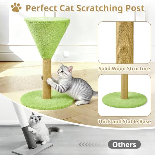 Rascador Martini para Gatos 19.7 in con Juguete y Plataforma Verde miniatura 5