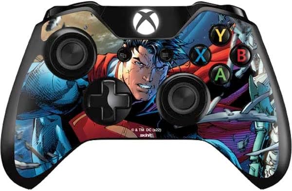 Skinit Decal Gaming Skin Compatible with Xbox One Controller - Officially Licensed Warner Bros Comic Superman Design