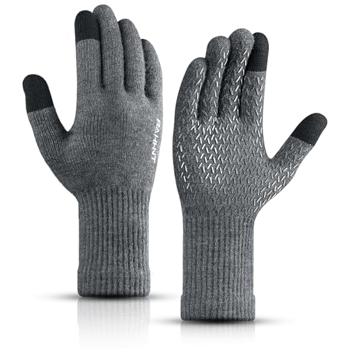 Rahhint Merinowolle Warm Winterhandschuhe Thermo Touchscreen-Handschuhe Herren Damen Strickhandschuhe XS/S/M/L/XL/XXL