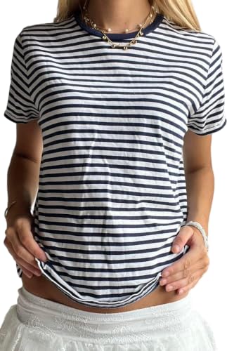 Image of Vintage Oversized Flower Graphic Tees Cute Surfboard Palm Baggy T-Shirts Summer Preppy Beach Tops Teen Girls Clothes