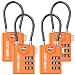 TSA Compatible Travel Luggage Locks, Inspection Indicator, Easy Read Dials- 1, 2 & 4 Pack (4pack, Orange)