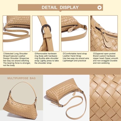 Image of Handbags Shoulder Bags for Women Small Bags Women's Woven Tote Bag Crossbody Handbag Travel Hand Bag Purse Hobo