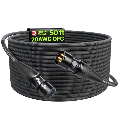 AA AUDIO ACCESSORY XLR Cables 50 ft, 20AWG OFC Dual Shielded Mic Cord
