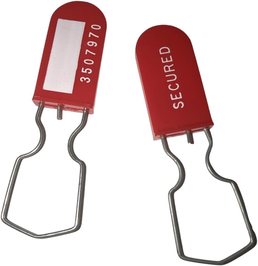 Plastic Padlock Security Seals - Corrosion-Resistant, Eco-Friendly, U.S. Customs Approved (1000-Pack, Red)