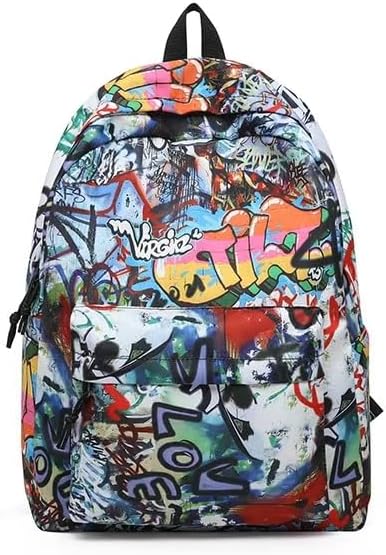 Oarwqvi Graffiti leisure backpack, shoulder bag, student bag, 25L large capacity, birthday gift (A1)