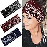 Catery Boho Headbands Criss Cross Headband Headpiece Floal Twist Head Wrap Hairband Vintage Stylish Elastic Turban Head Bands Fabric Hair Scarf Fashion Hair Accessories for Women(Pack of 3)(Vintage)