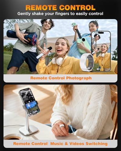 Image of Ceramic Smart Ring Health Tracker with Charging Case Sleep, Heart Rate & SpO2 Monitor, 5ATM+IP68 Waterproof Fitness Ring for Men Women, No Subscription 4-9Day Battery, iOS /Android Compatible White 10#