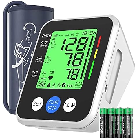 Tensiómetros de Brazo Digital,IVKEY Eléctrico de Presión Arterial Medición Automática de la Presión Arterial y pulso de frecuencia cardíaca detección,2 usuarios y Pantalla LCD grande Cover