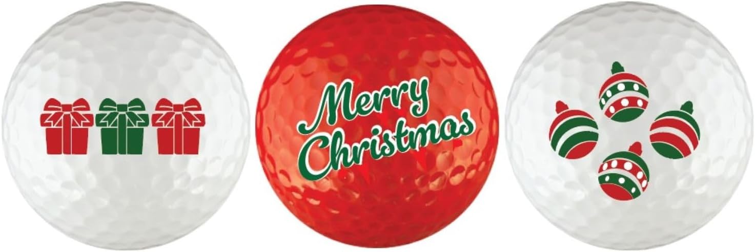 EnjoyLife Inc Christmas Candy Cane Golf Ball Gift Set