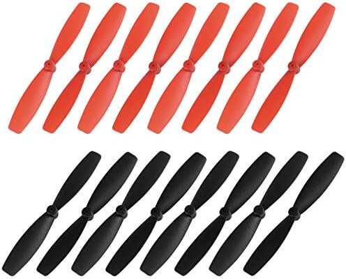 sourcing map RC Propeller 55mm CW CCW 2 Flügel Hauptrotoren Walkera QR Ladybird Quadrokopter Schwarz Rot 8 Paar