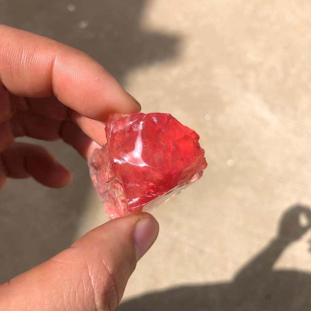 Piedra aromática difusa de 100g, sandía, Cristal de fundición roja, Cuarzo, Grava Rugosa, Adornos artesanales, decoración de jardín decoración de la habitación