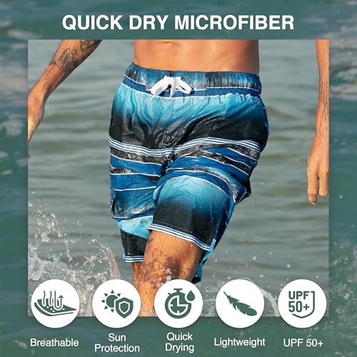 Image of Kanu Surf Men's Big Viper Extended Size Stripe Swim Trunk