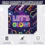40Pcs Neon Glow Party Supplies Let’s Glow Dinnerware Set Disposable Plates and Napkins Serves 20 Glow In The Dark Birthday Party Decorations - Image 4
