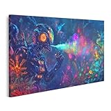 islandburner Prime Bild auf Leinwand Roboter in einer leuchtenden Fantasiewelt für Kinderzimmer Kinder Spielzeuggeschäft Bilder Wandbilder Poster