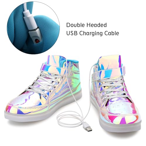 Image of Light Up Shoes Men Women LED Shoes USB Charging Adult High Top LED Sneakers Glow in The Dark Footwear for Dancing Party Festivals Festivals