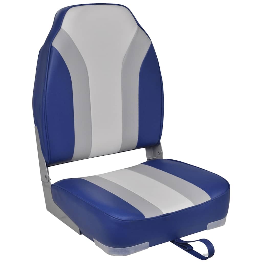 vidaXL 1/2x Asiento Plegable Embarcación con Respaldo Alto Azul Barcos Pesca