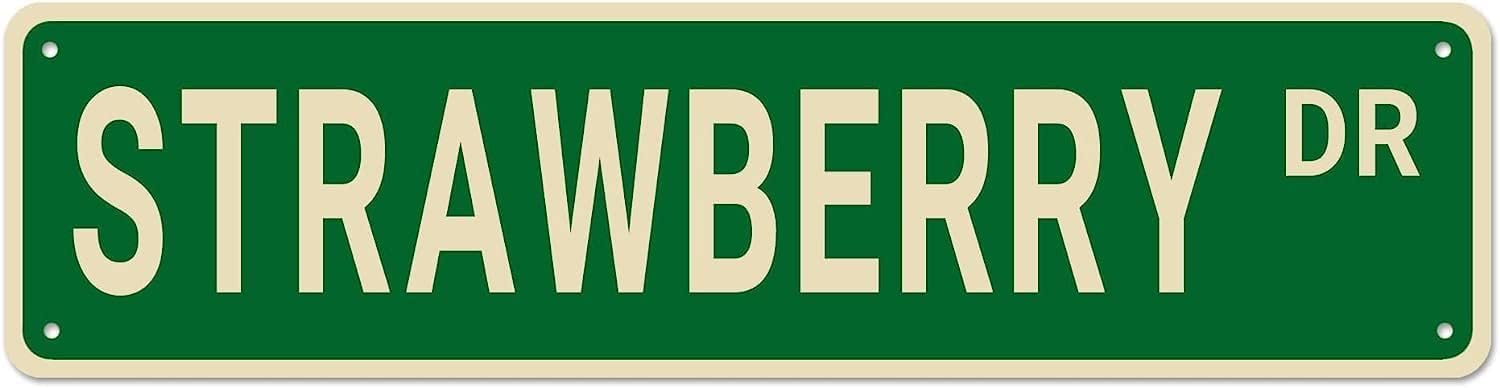 Peiyeety A004 Strawberry Dr Vintage Metal Tin Sign, 4X16 Inch Rustic Food Themed Wall Decor, Retro Sign For Home, Garden, Waterproof Tin Sign, Durable Wall Art
