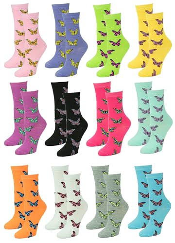 Image of Gelante 12-Pair Women's Crew Socks, Soft Thin Lightweight Breathable Athletic & Casual