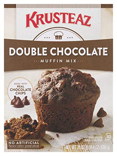 Krusteaz Double Chocolate Muffin Mix - Made with Real Chocolate Chips - 20 OZ (Pack of 6)