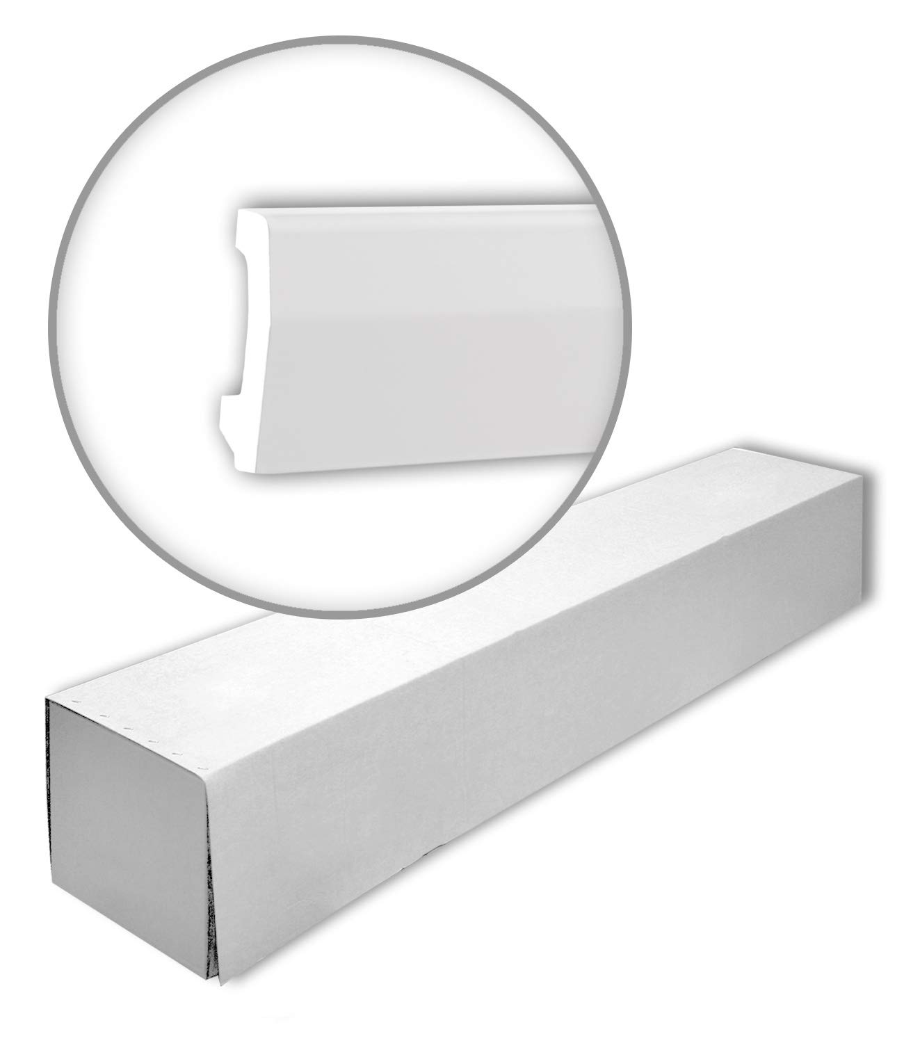 Plinthes cache-câbles Profhome 153106 en polyuréthane rigide lisse de 7 cm
