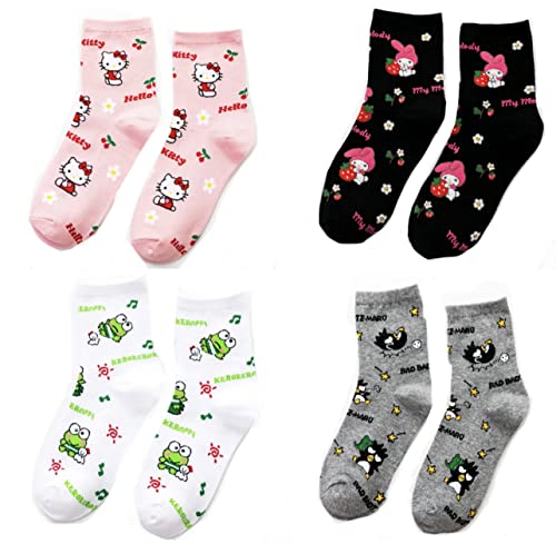 Character Socks For Women And Girls- Pack Of 4 Pairs- Womens Socks- Girls Socks Cute Aesthetic #TOP10