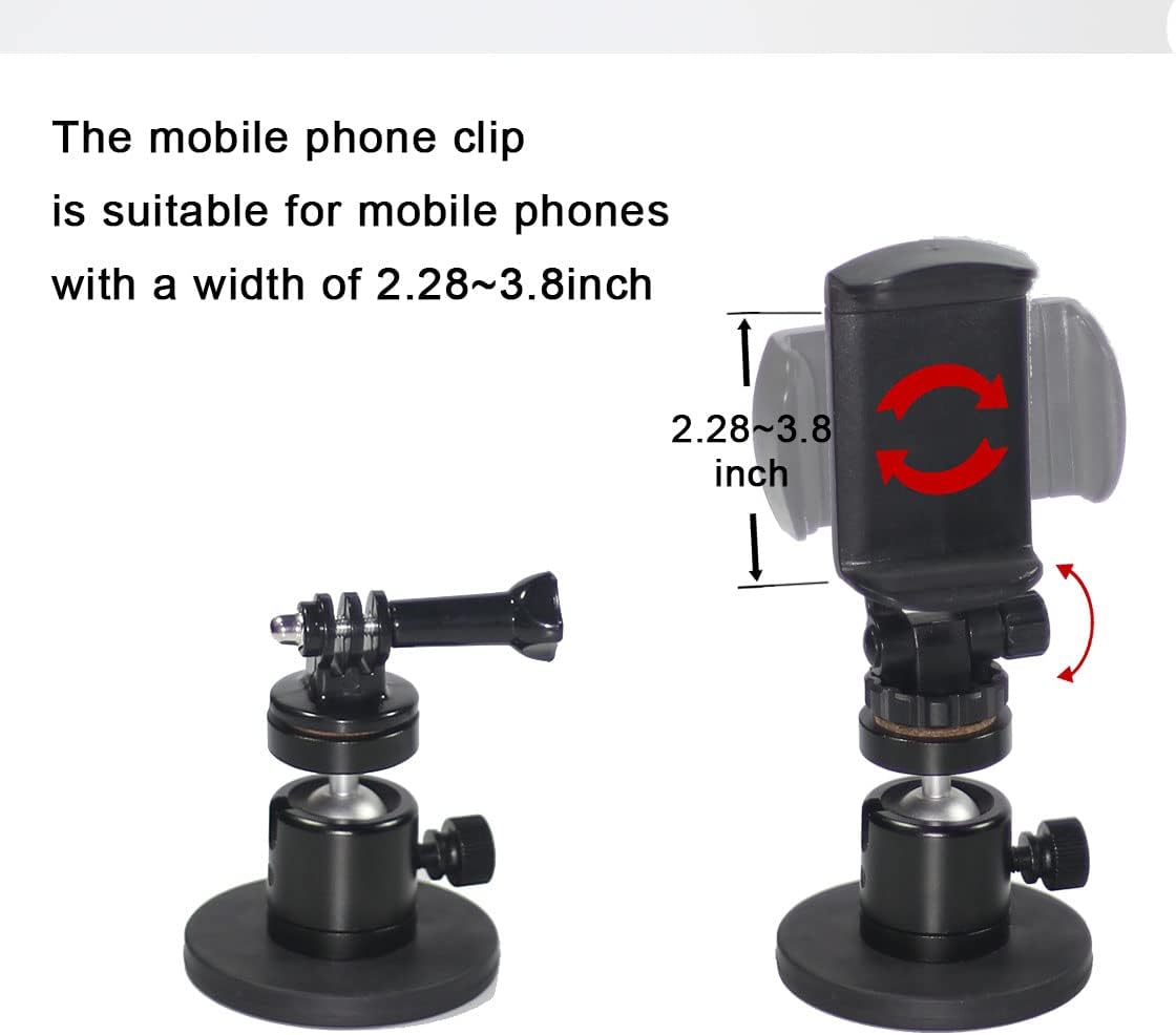 Magnetic Camera Mount Ball Head Compatible with GoPro Hero 9/8/7, DJI Osmo, Wyze Cam V3, Insta360 Action Cam Can Be Firmly Adsorbed On The Surface of Cars, Iron Beams, Iron Cabinet, Refrigerator,etc. : Electronics