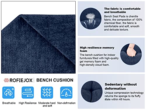 Rofiejox Bench Cushion,Tufted Bench Cushion For Indoor Outdoor Furniture,Non Slip Long Bench Seat Cushion,Window Seat Cushion For Storage 36 Inch Light Grey #TOP3