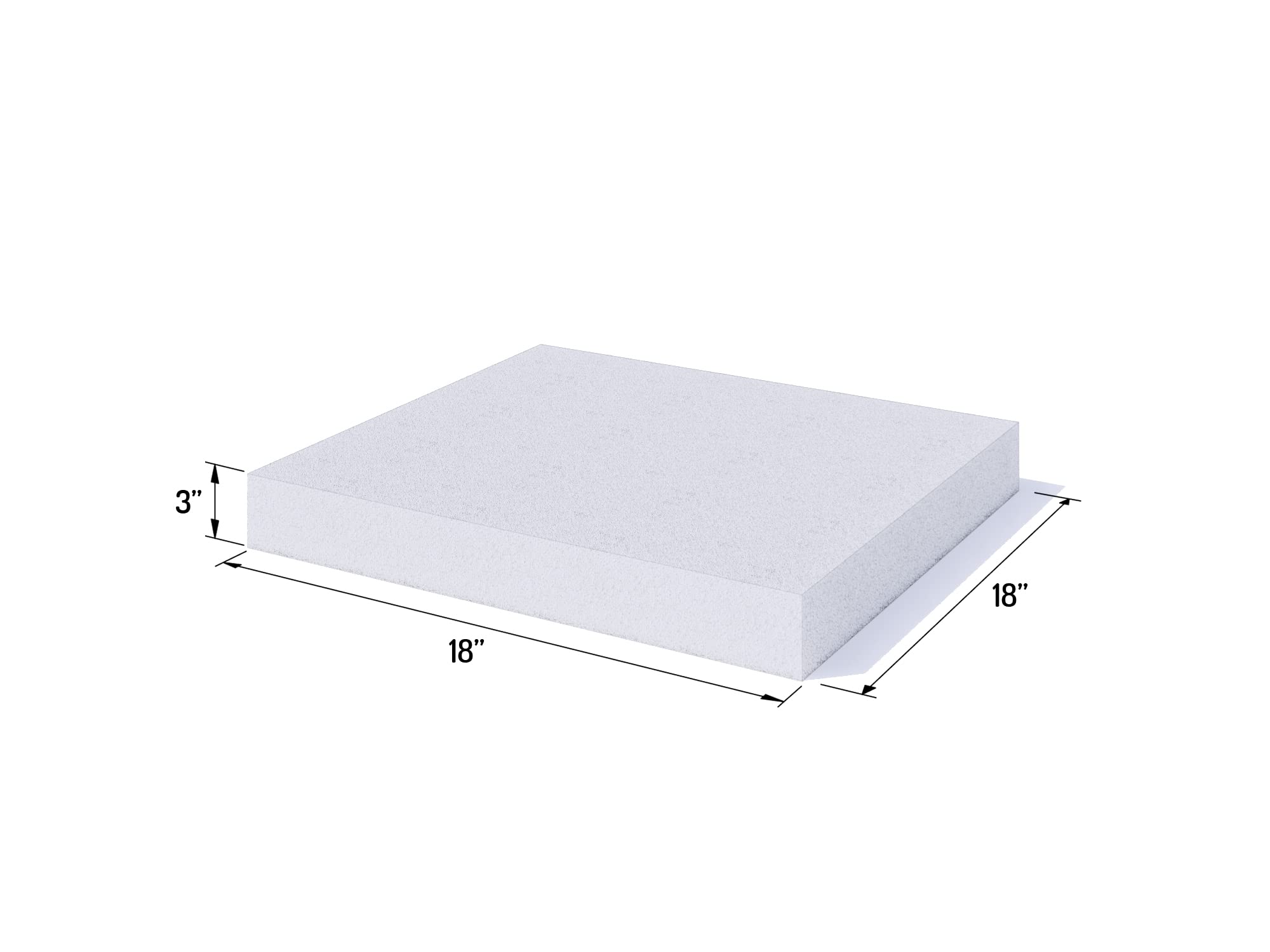Foamy Foam High Density 3 inch Thick, 18 inch Wide, 18 inch Long Upholstery Foam, Cushion Replacement