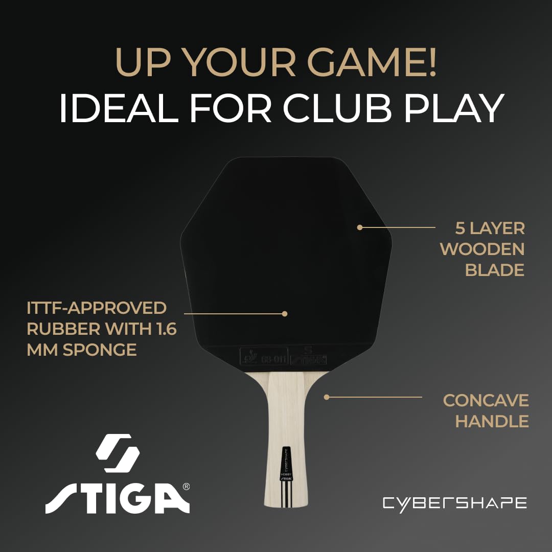 STIGA Cybershape Hobby Raqueta de Tenis de Mesa para Todos los Niveles