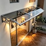 Copriporta Antipioggia - Tettoia per Porta e Finestra - Pensilina Tettoia - per luce naturale, pergola, carport, grandine e intemperie, Antipioggia e Antineve con Accessori