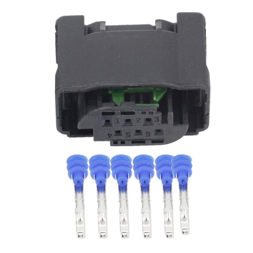 TACOON Conector del arnés del tapón del Acelerador del Conector del Conector del Conector del Conector del automóvil de 6 Pines de 0.6mm DJ7063Y-0.6-11/21 con Terminal(Male Plug,10 Sets)