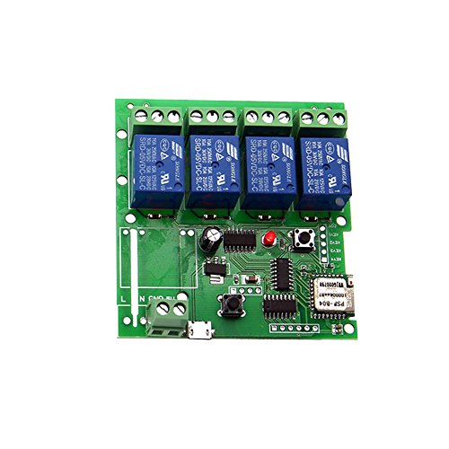 Festnight Smart Wireless Fernbedienung Schalter Sonoff, DC 5V 4CH Universal Modul Timer Wifi Switch APP Fernbedienung für Smart Home