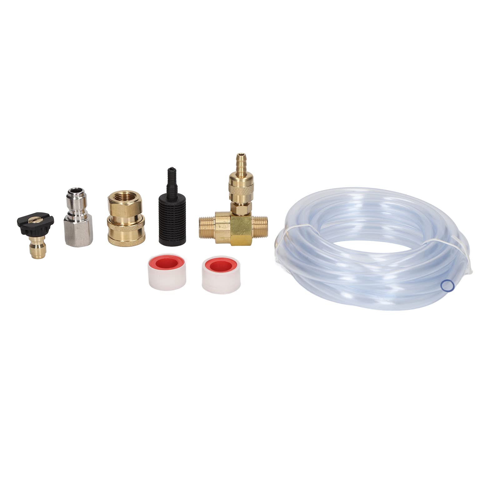 Injecteur Chimique en Laiton Inoxydable Réglable en Aval avec Tube de 9,8 Pieds pour Nettoyeur Haute Pression Kit D'injecteur Chimique de qualité Supérieure 5000PSI pour