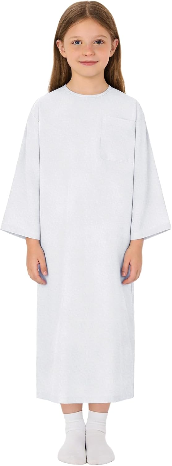 Special Needs Adaptive Clothing for Children Shoulder Post Surgery Gown Full Tear Away Long Dress for Home Caring