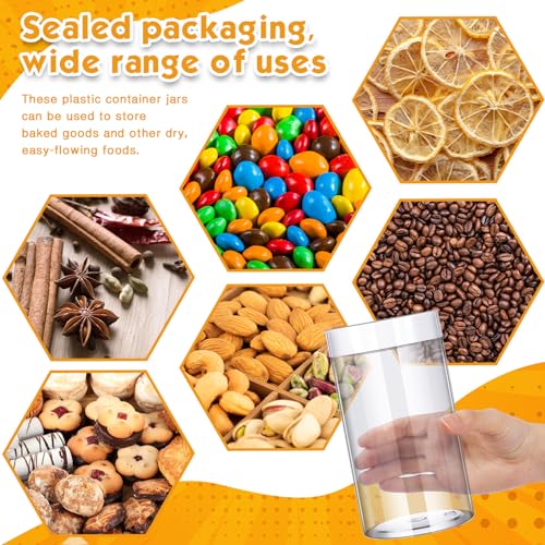 Image of Patelai 4 Pcs Plastic Jars Wide Mouth with Lids,32 Ounce,White
