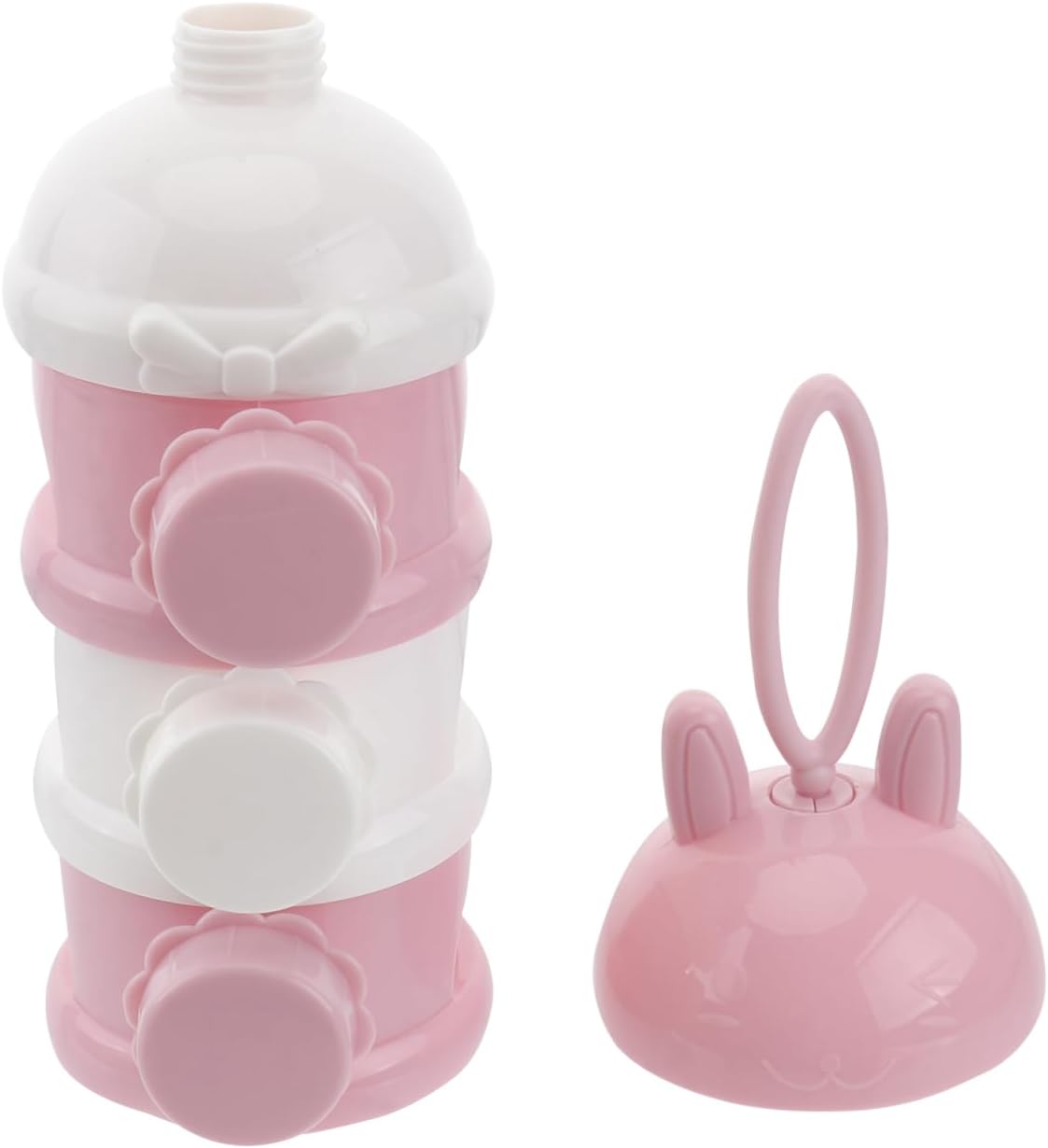 Kisangel Stackable Formula Dispenser 3 Layer Baby Milk Powder Dispenser Travel Milk Powder Container for Non- Spill Portable Home Storage