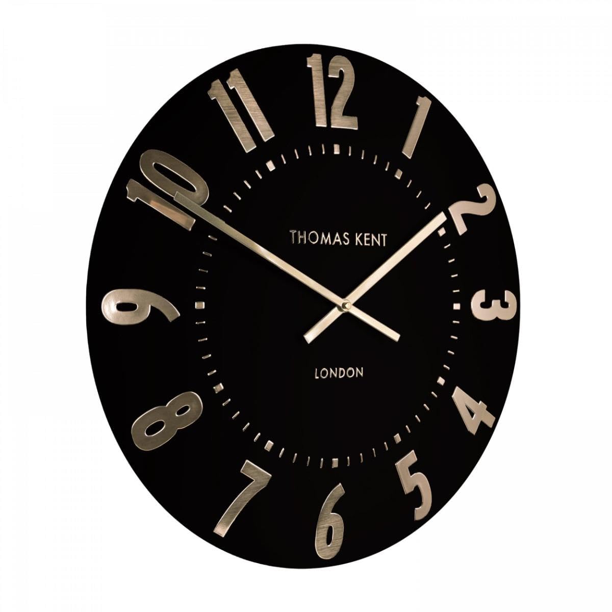 Thomas Kent Mulberry Noir Large Wall Clock - 20" - Black with Gold Numerals