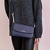 David Jones - Damen Umhängetasche Klein - Crossbody Bag PU Leder - Tasche Rechteckige Kette Handtasche Frau - Schultertasche Abendtasche Clutch Alltag Modisch Elegant Reise Party Handy - Dunkelblau #1