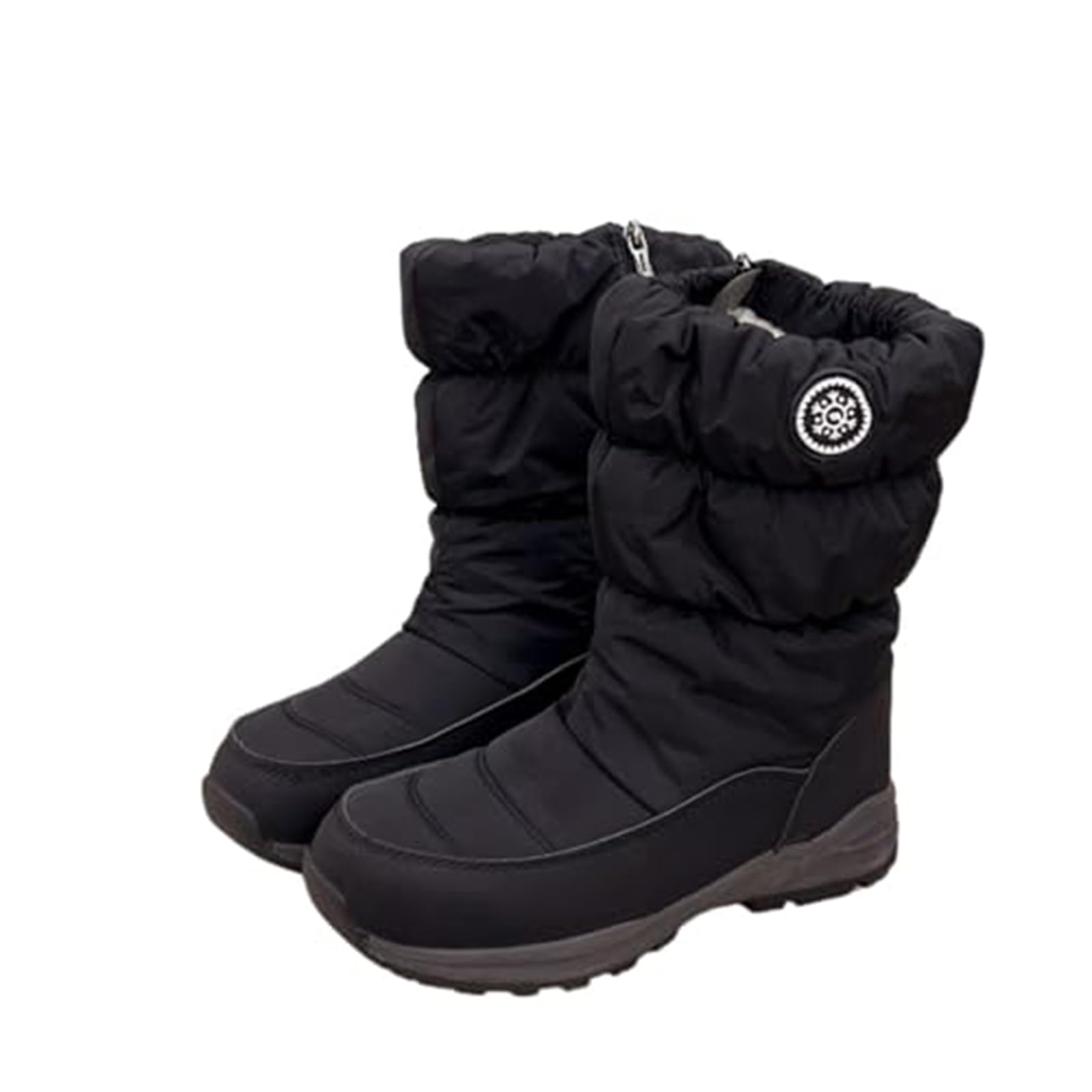 Womens Winter Snow Boots Warm Orthopedics Faux Fur Lined Anti - Slip Mid-Calf Waterproof Winter Boots whit Side